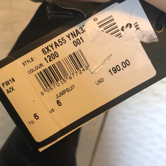 Armani Exchange tuxedo jumpsuit NWT Sz 6 - Picture 7 of 8